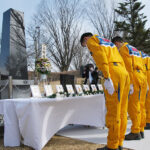 松本・防災ヘリ墜落５年、追悼式で安全を誓う