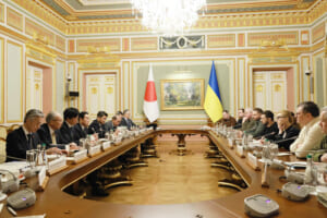 キーウでは日ウクライナの首脳会談が行われた＝３月21日（内閣広報室提供）