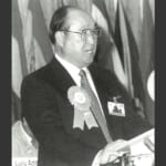 第11回世界言論人会議開会式で基調講演を行う文鮮明師