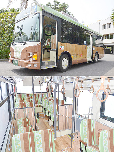 宮崎交通、スギ使用の「日南レトロバス」運行